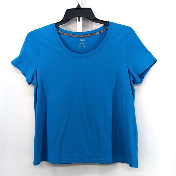 Rafaella Tops - Rafaella Shirt Women Size PXL Blue Short Sleeve Round Neck Casual Pullover Top
